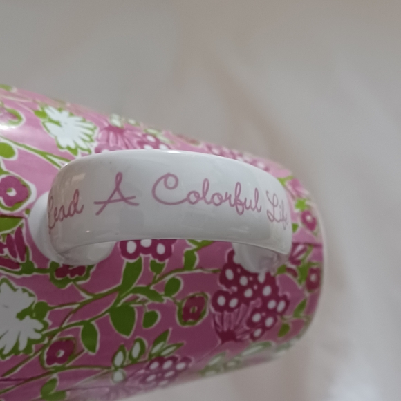 Lilly Pulitzer Lead a Colorful Life! Coffee Mug Bunches of Cherries Pink Red - Picture 9 of 9